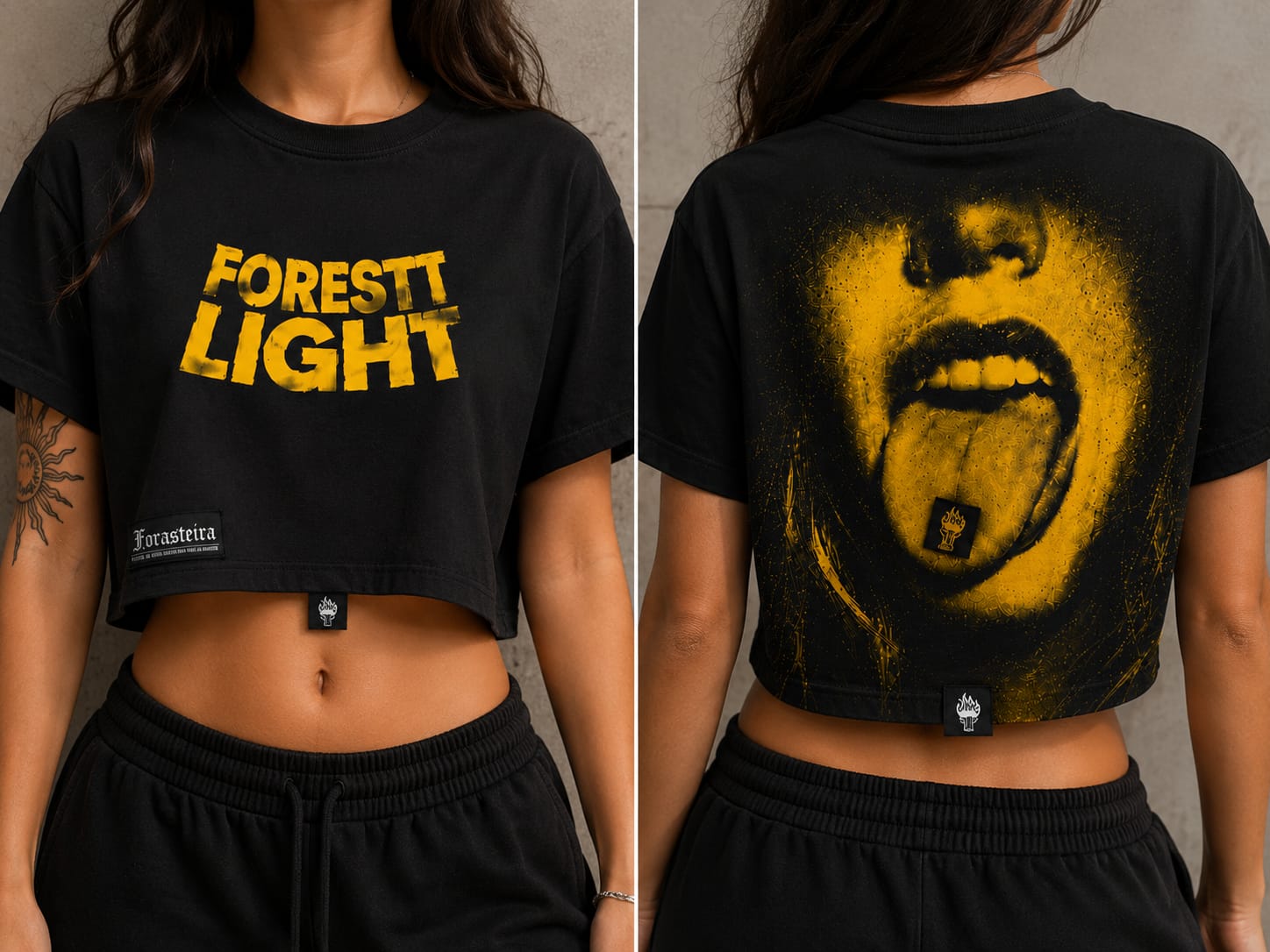 Modelo vestindo o cropped Forestt Light